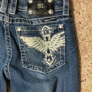 Miss Me jeans with embellished pockets size 28
